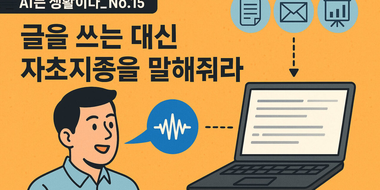 [AI는생활이다] No.15 _글을 쓰려고 애쓰지 말고 자초지종을 조근조근 말해줘라!